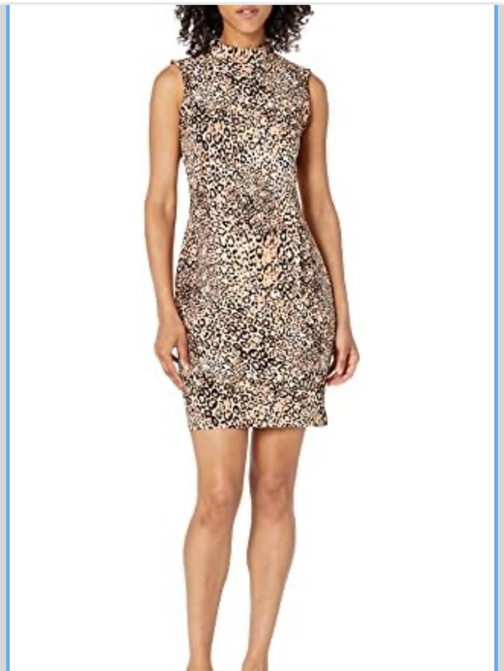 Sharagano Women's Animal Mock Neck Dress
